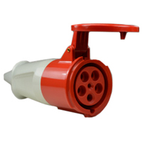 Pin and Sleeve Connector Devices 888-360 IEC 60309 Cable Mount Connector, IP44 Rated, 60A 380-415V & 400V, 63A 220/380-240/415V, 6H, IEC 309 International Pin and Sleeve Devices
